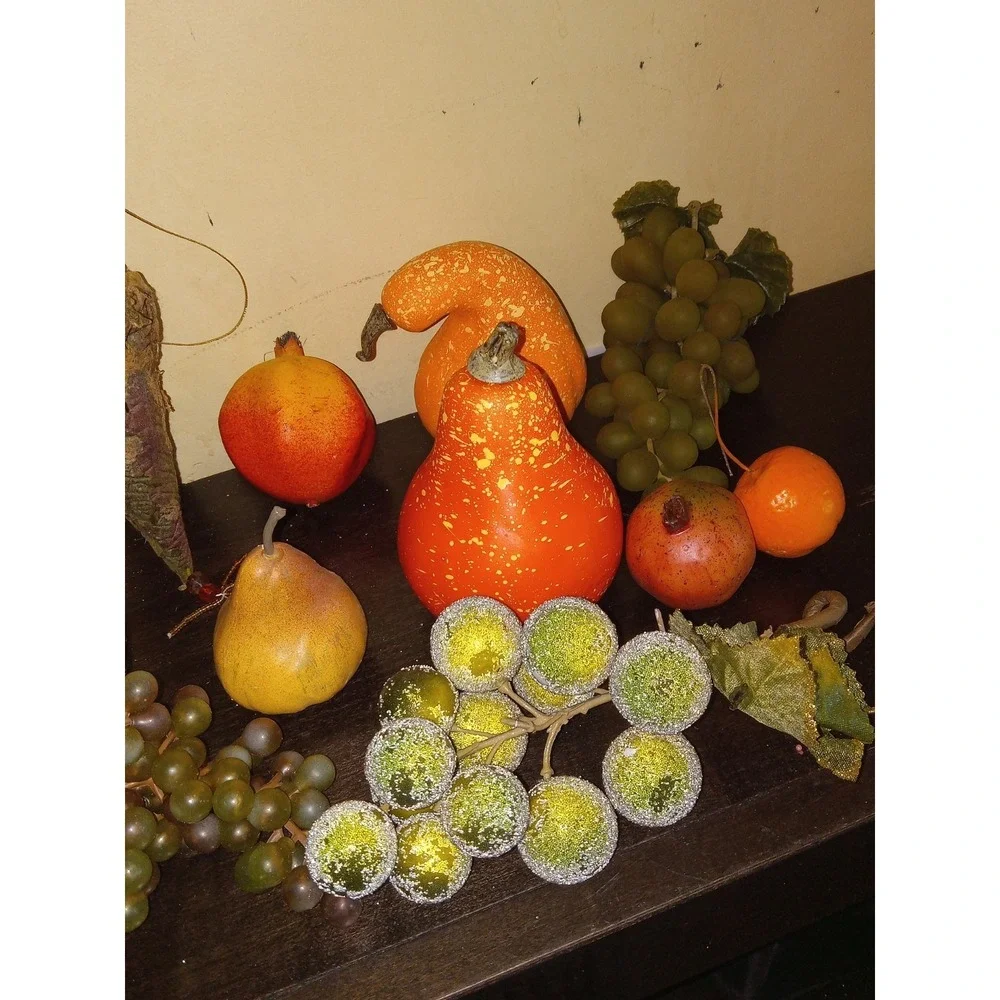 Vintage Artificial Faux Fruit Vegetables Realistic Sugar Coated Home Table Decor